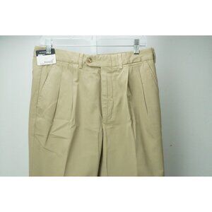 Burberry London Khaki Brown 100% Cotton Mens Pants Trousers Sz 48 EU NEW